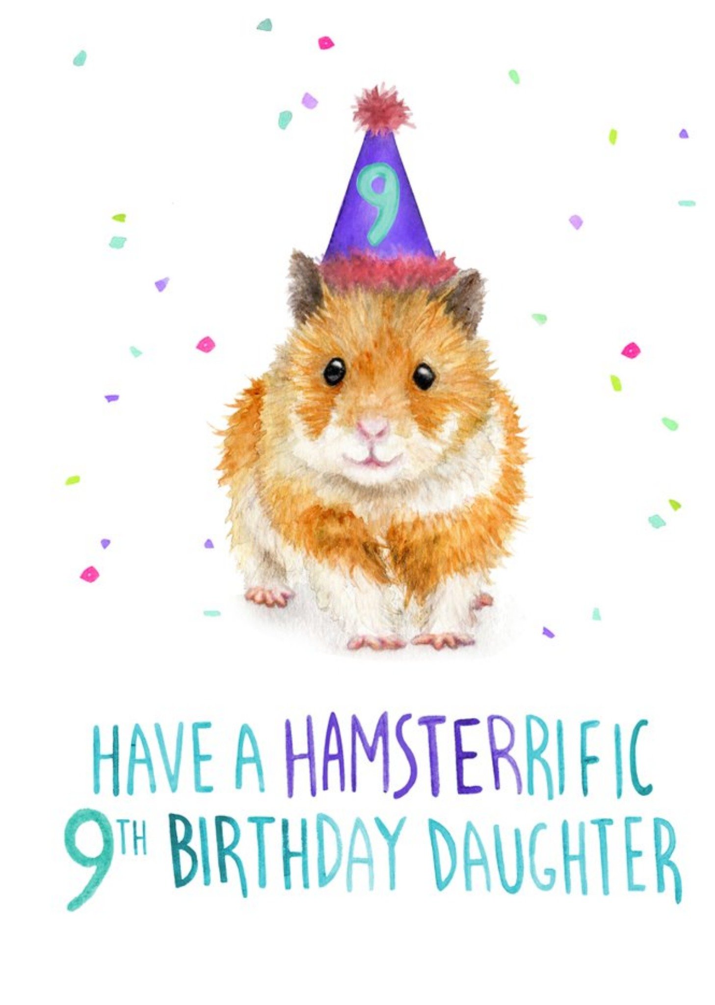 Moonpig Cute Have A Hamsterrific 9th Birthday Card Ecard