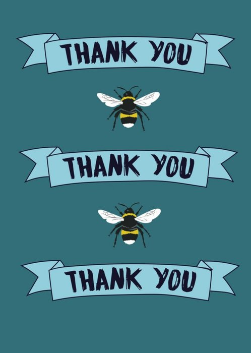 Illustrated Bees Thank You Card