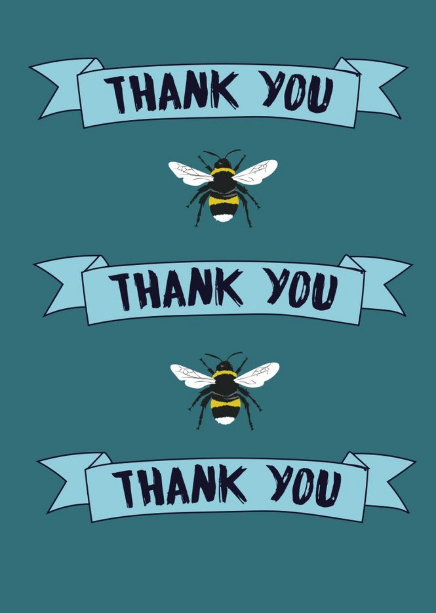 Illustrated Bees Thank You Card Ecard