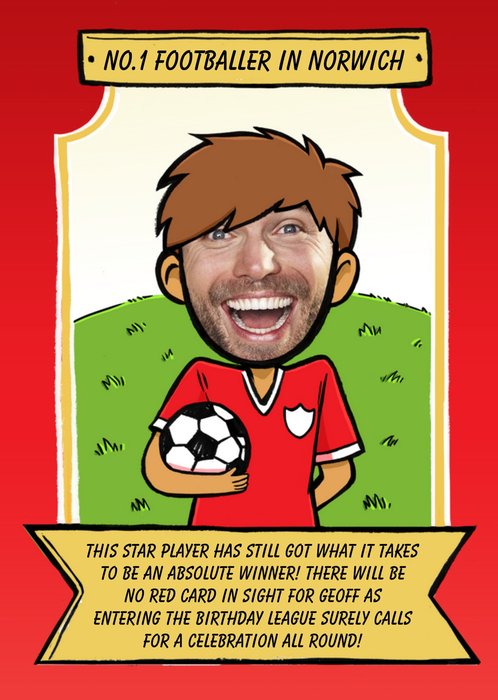 Birthday Card - Face In The Hole - Male - Photo Upload - Sport - Football