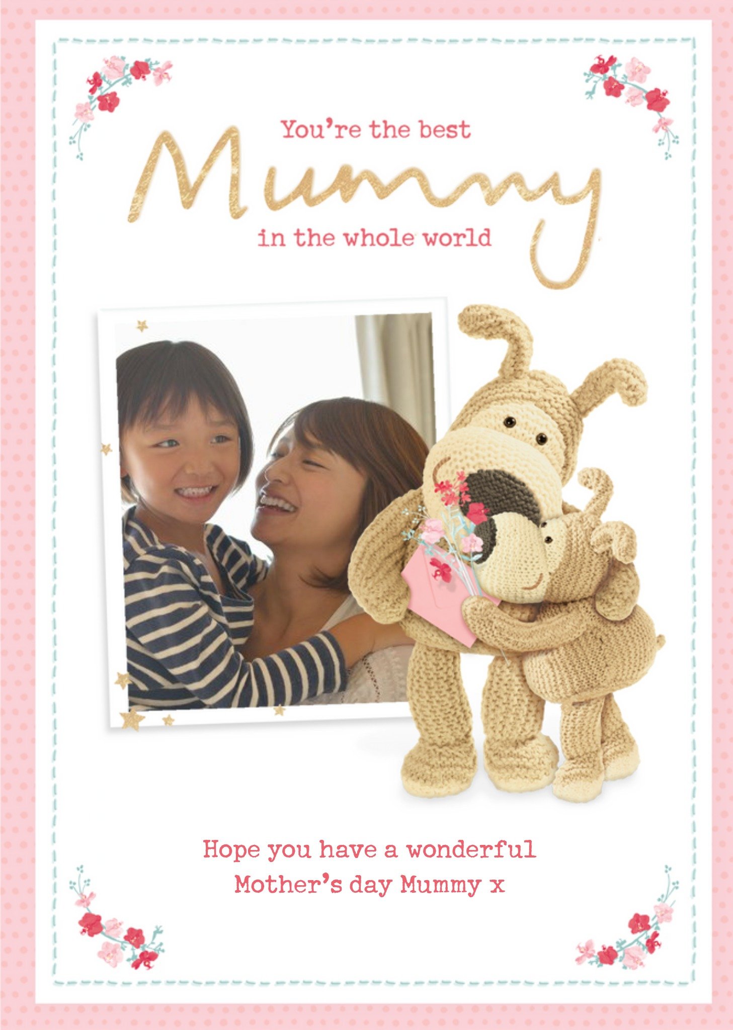 Cute Boofle Best Mummy In The Whole World Photo Upload Mother's Day Card, Large
