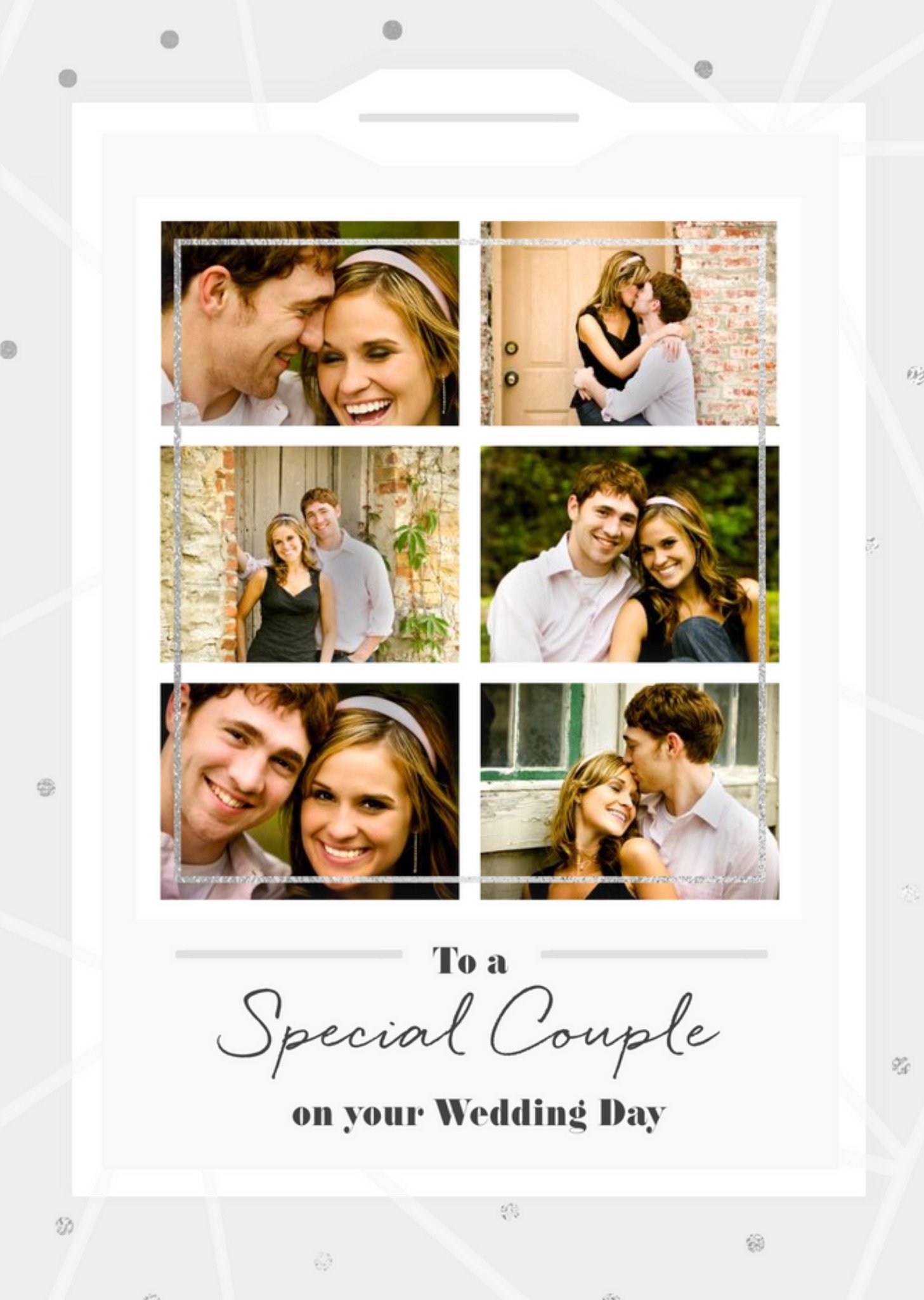 Moonpig Mulitple Photo Frames To A Special Couple Wedding Day Card, Large