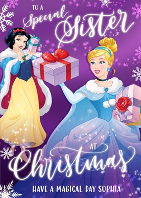 Disney Princess Special Sister Christmas Card