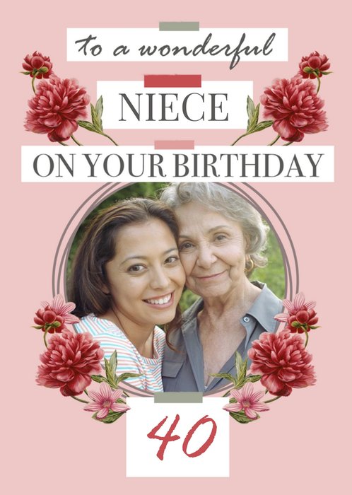 Natural History Museum Floral To A Wonderful Niece Photo Upload Birthday Card