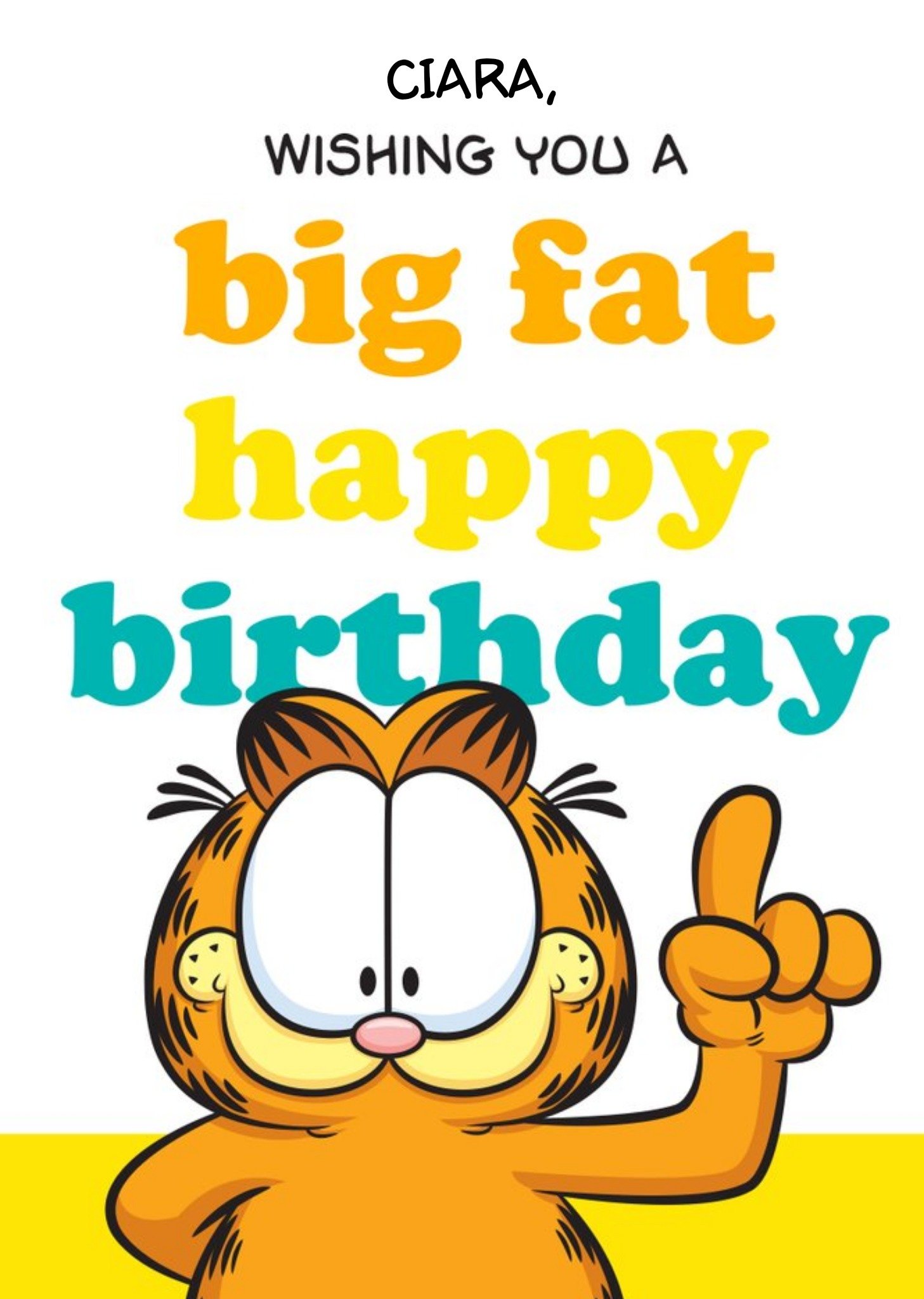 Nickelodeon Garfield Big Fat Happy Birthday Card Ecard