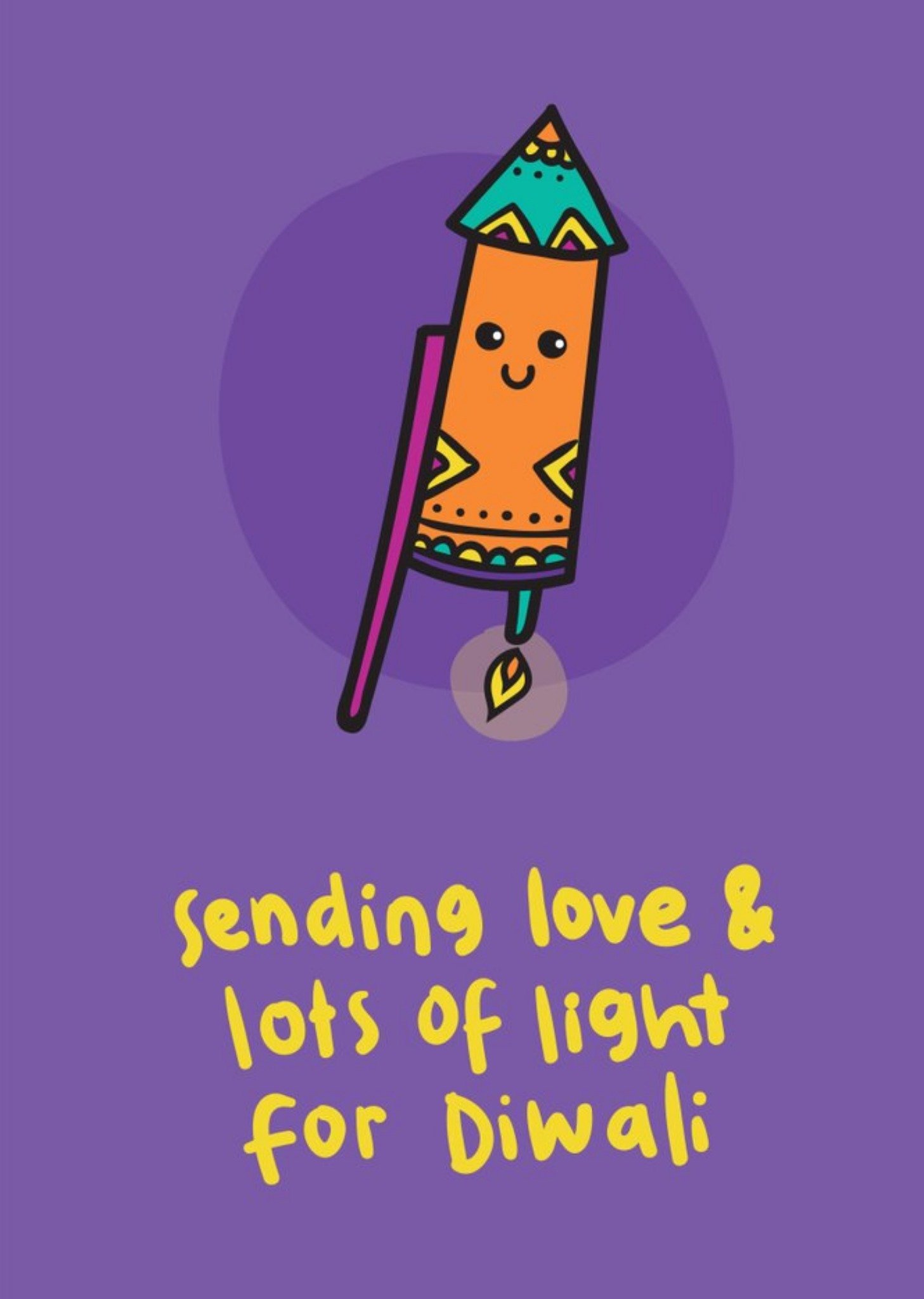 Moonpig Sending Love And Lots Of Light For Diwali Firework Card, Large