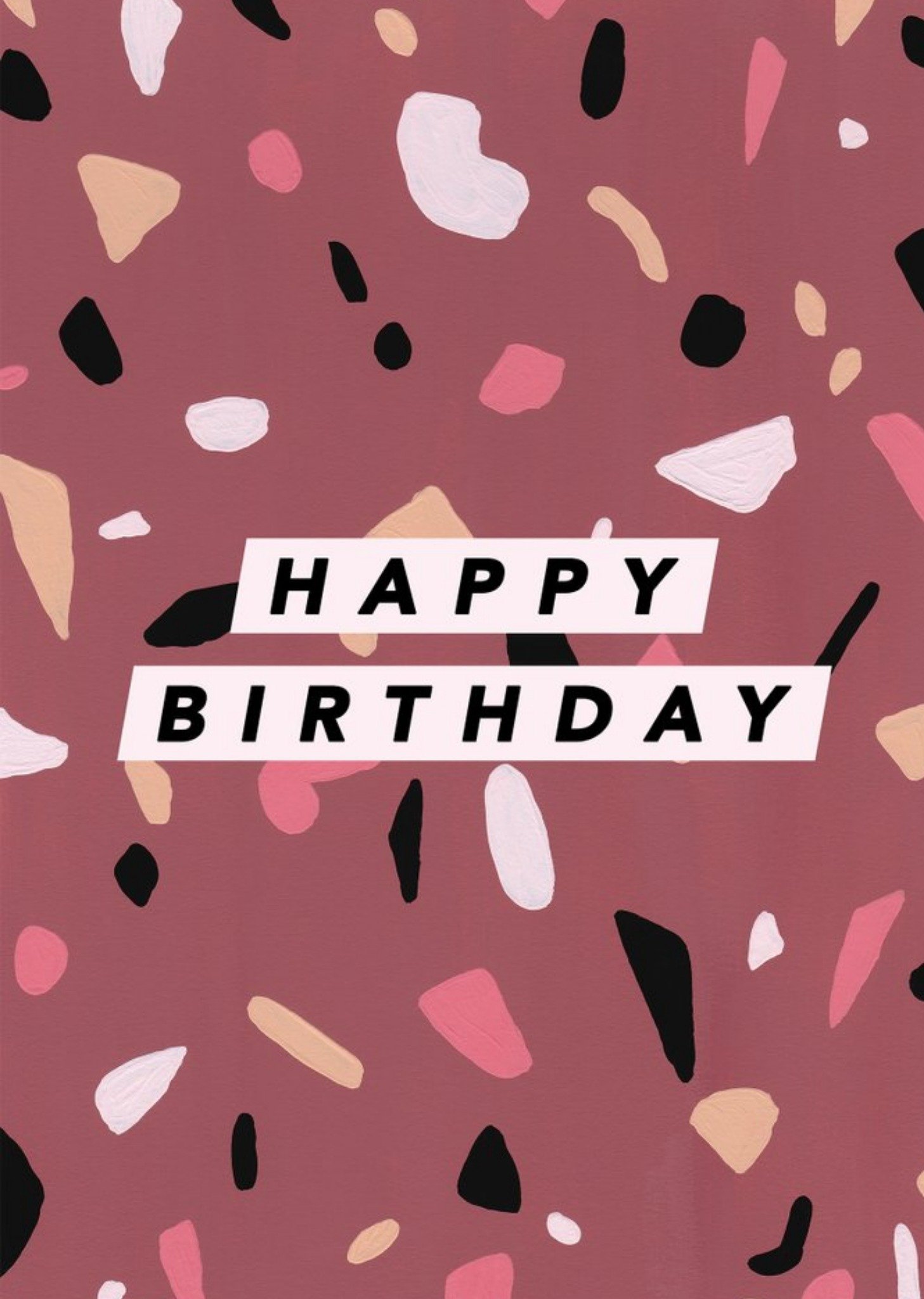 Terrazzo Abstract Pattern Birthday Card By Joy Jen Studio Ecard