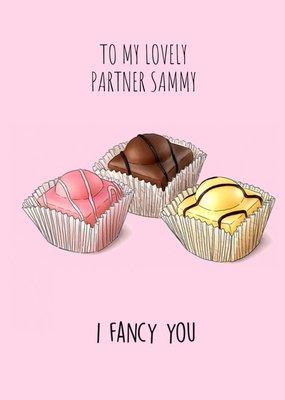 Poppy And Mabel I Fancy You Cake Pun Valentine's Day Card