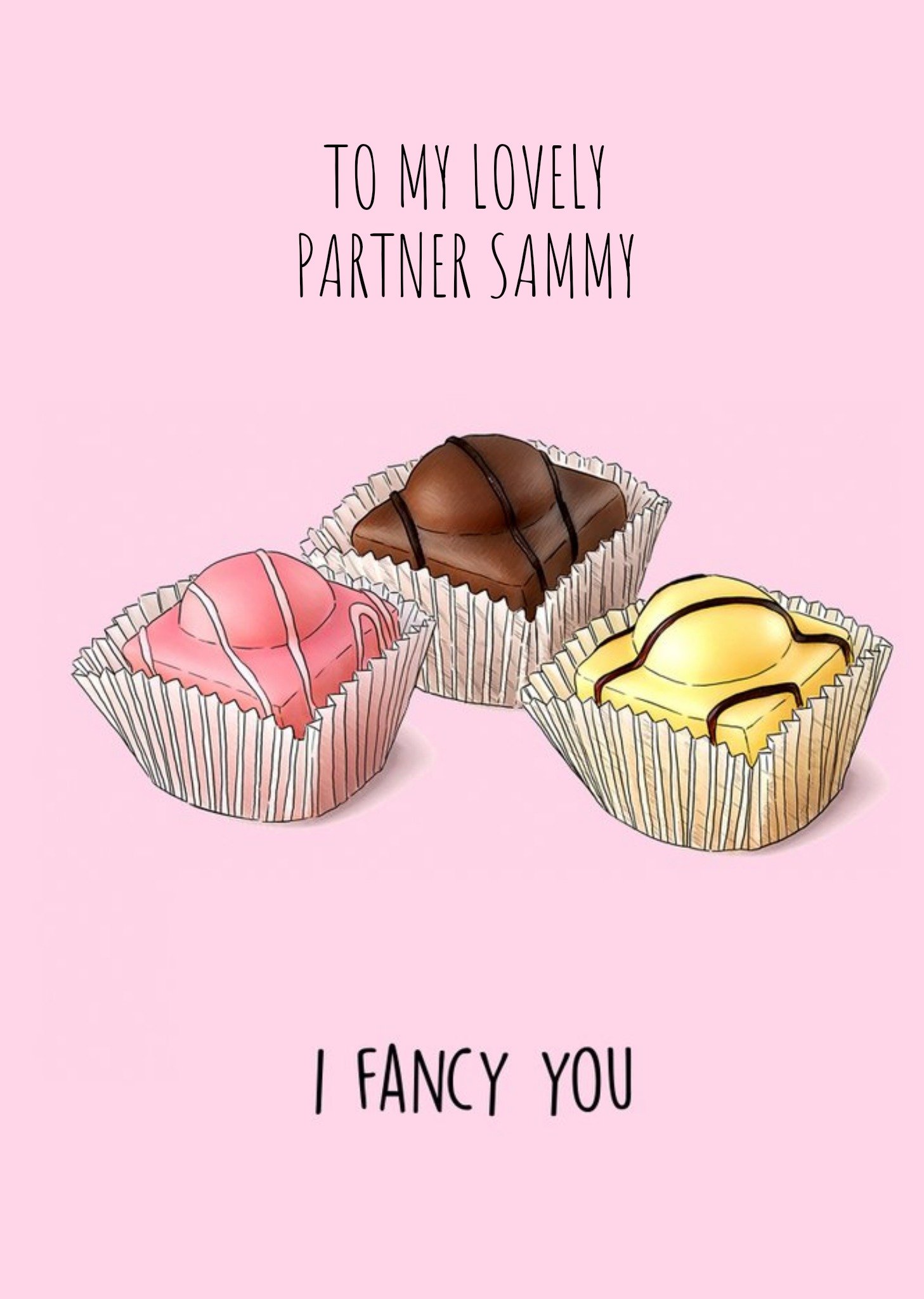 Poppy And Mabel I Fancy You Cake Pun Valentine's Day Card Ecard