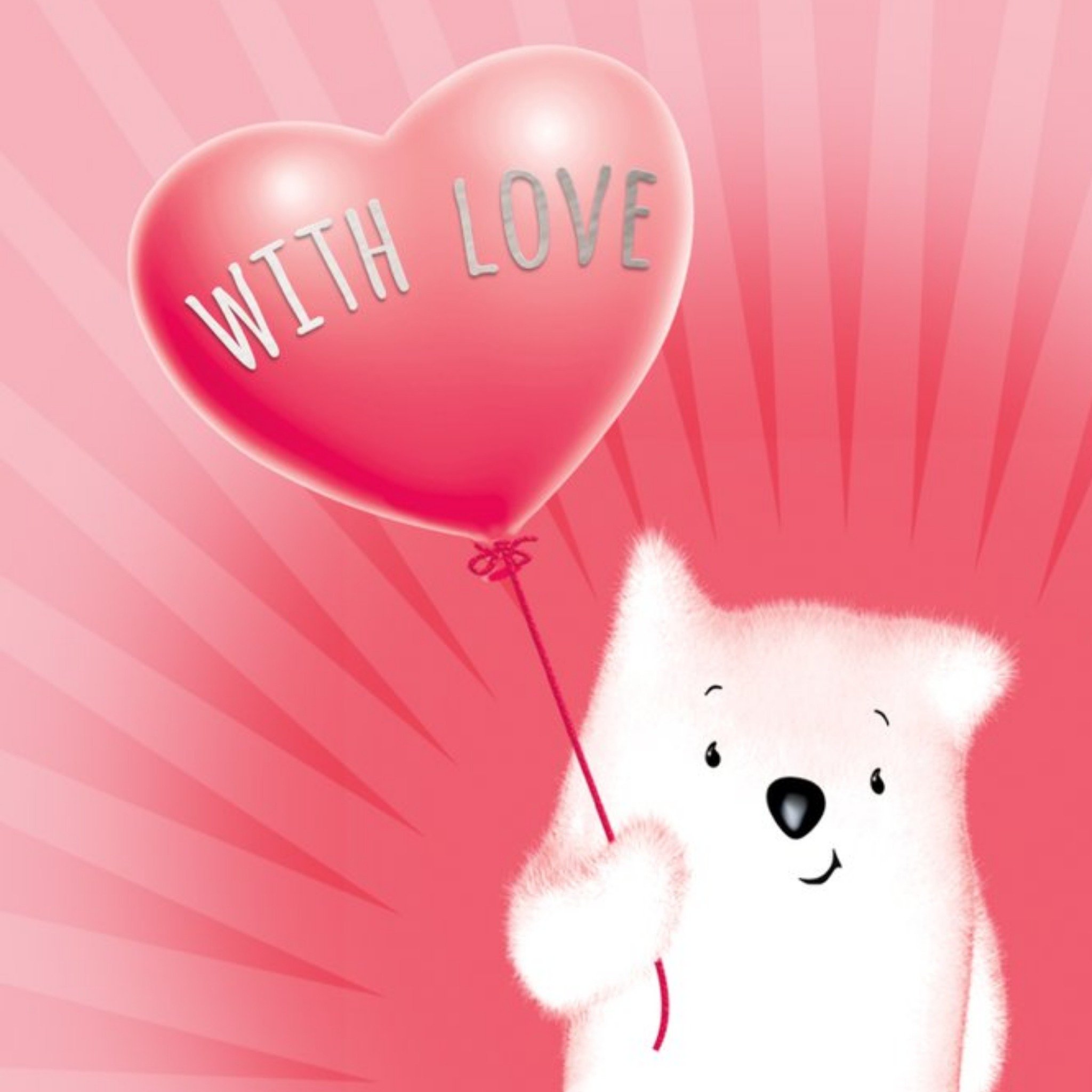 Moonpig Meecadoo Cute Illustrated Bear With Love Card, Large