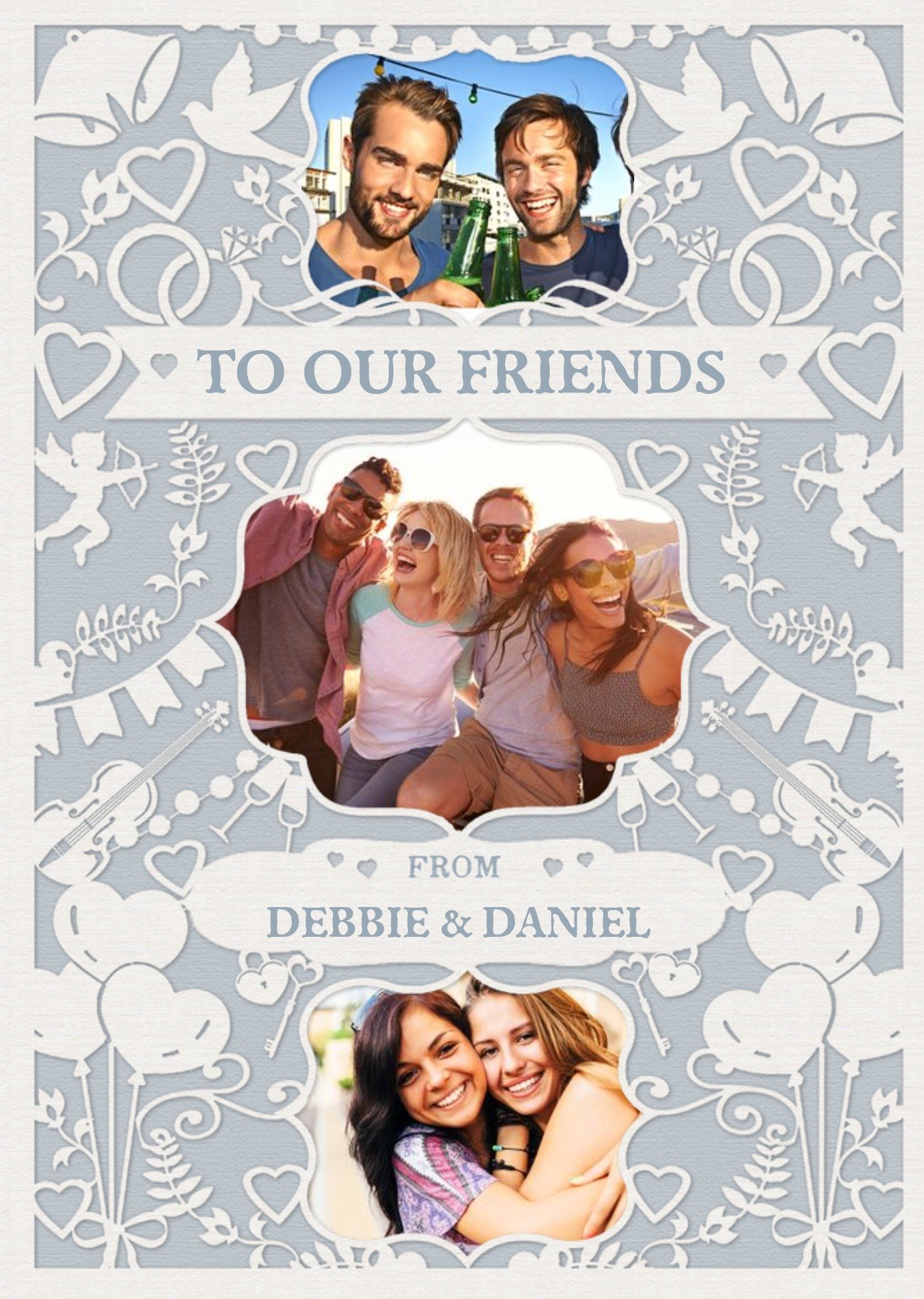 Wedding Card - Photo Upload - To Our Friends - Paper Frame Ecard