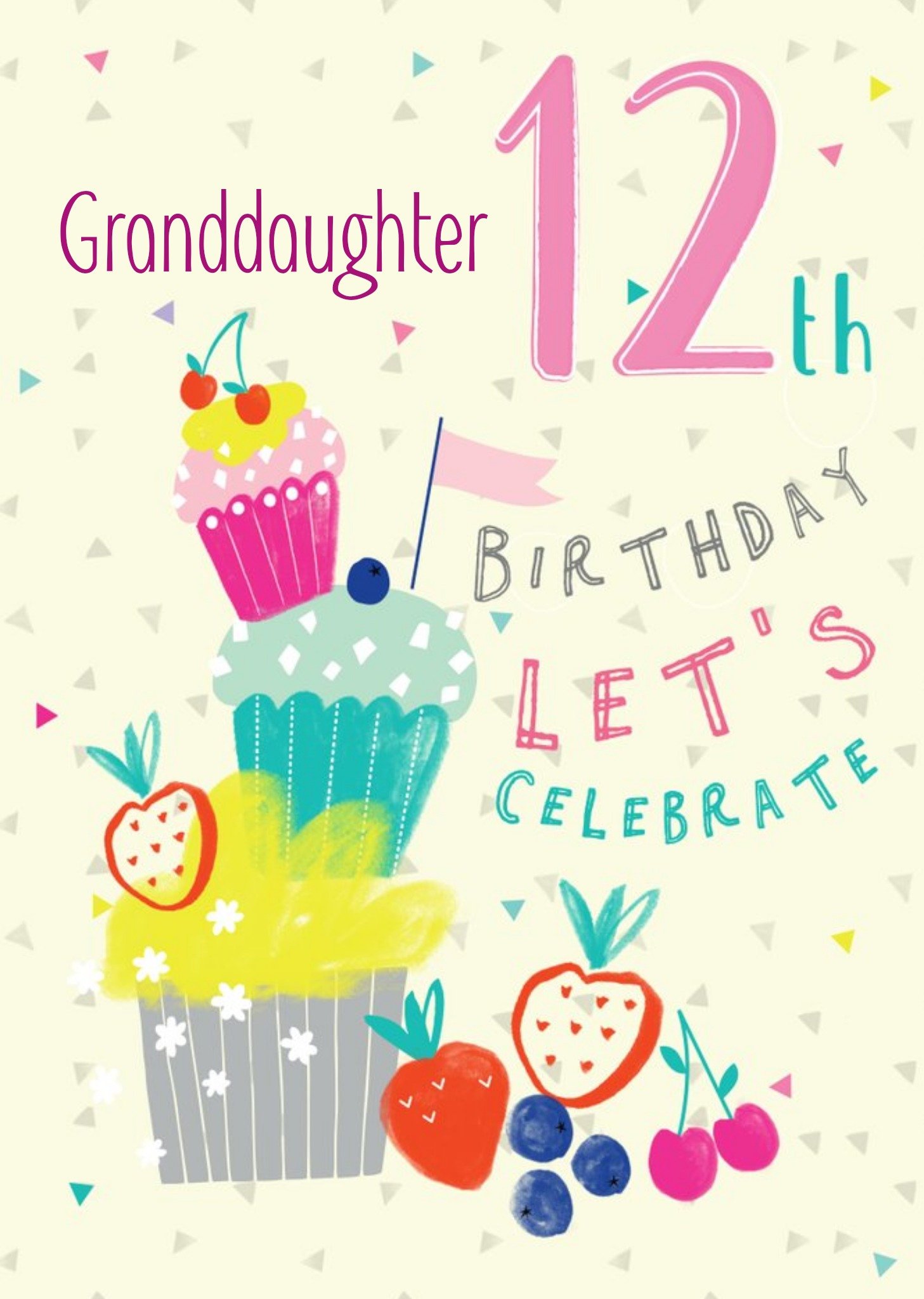 Moonpig Laura Darrington Fruit Illustration Granddaughter 12Th Birthday Card Ecard