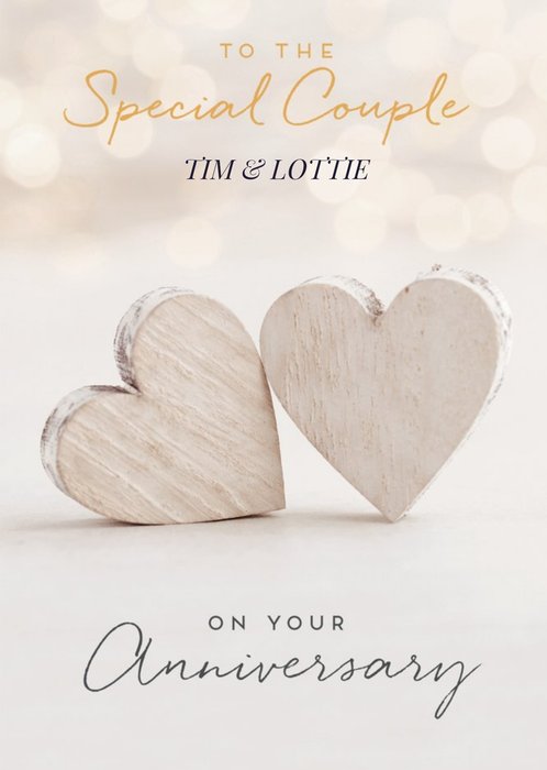 Pigment Wooden Hearts Special Couple Anniversary Card