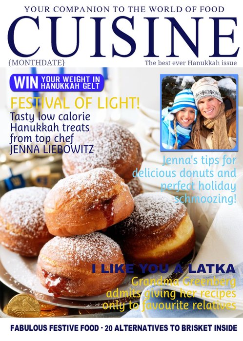 Cuisine Spoof Magazine Special Happy Hanukkah Card