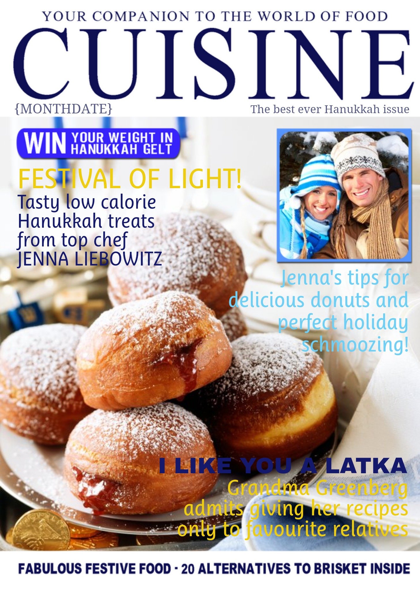 Cuisine Spoof Magazine Special Happy Hanukkah Card Ecard