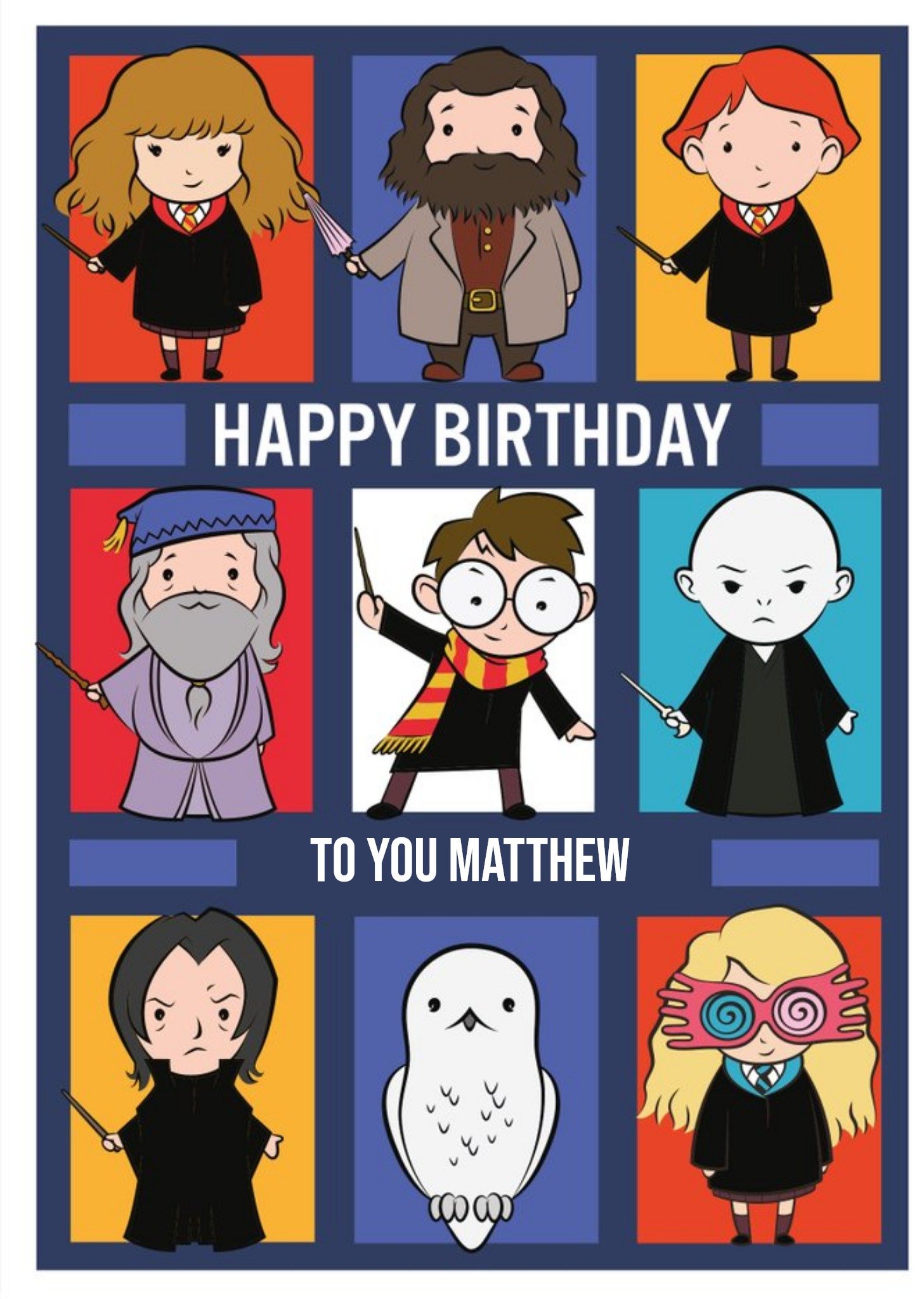 Harry Potter Cartoon Characters Birthday Card Ecard