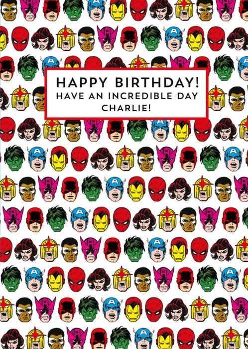 Marvel Superheroes Incredible Birthday Card