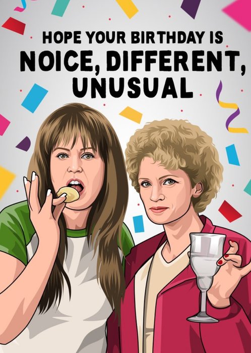 Illustration Of The Mother Daughter Duo From The Australian Sitcom Kath And Kim Birthday Card