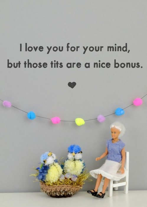 Funny Dolls I Love You For Your Mind Card