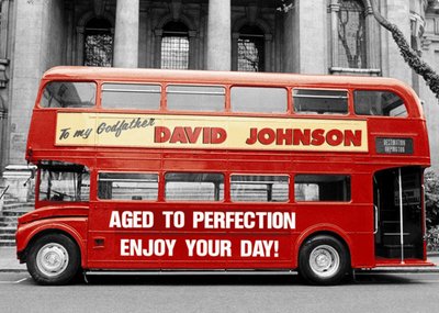 London Birthday Card - London Red Routmaster Bus - My Godfather