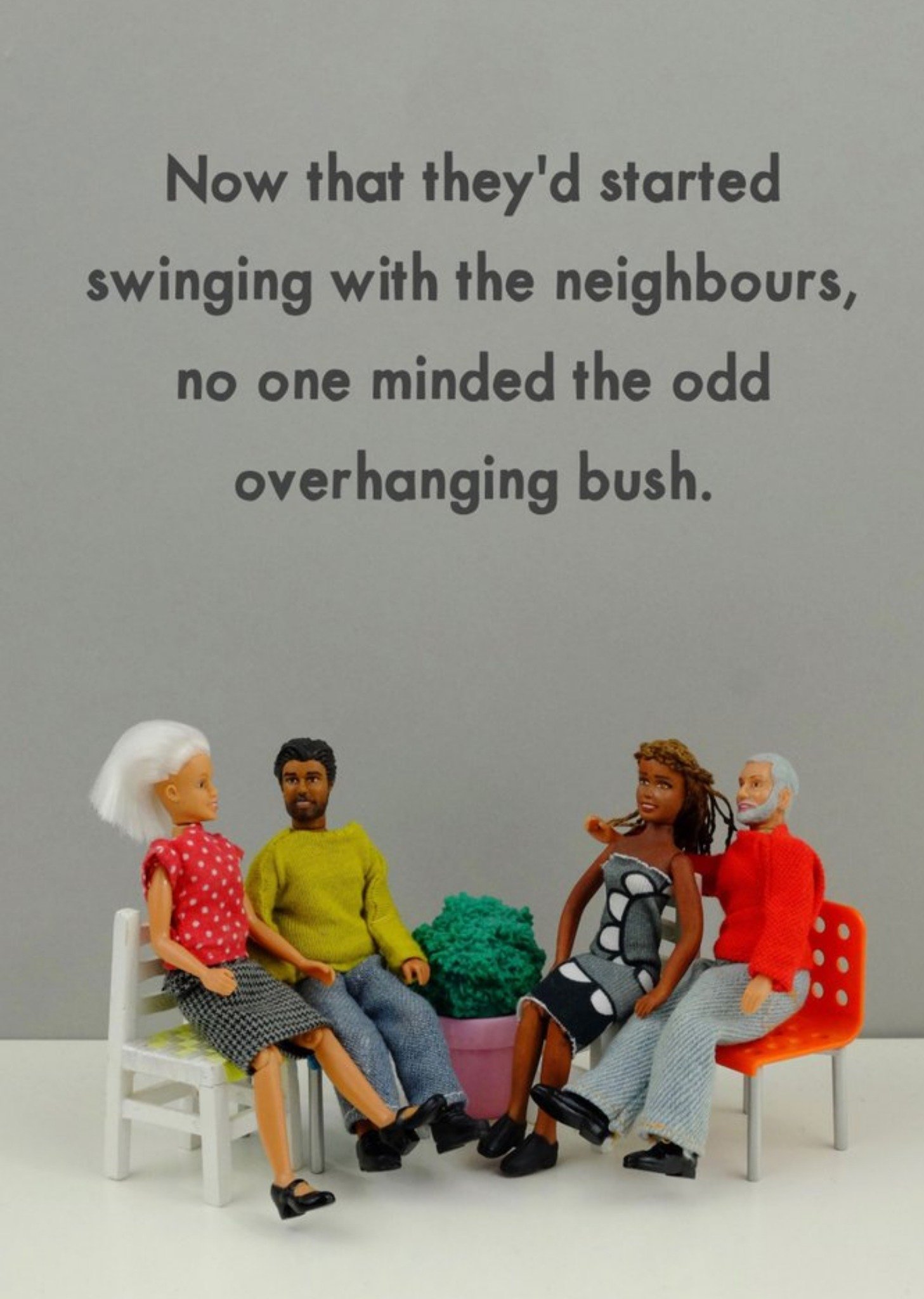 Bold And Bright Funny Photographic Group Of Figurines Naughty Humour Card