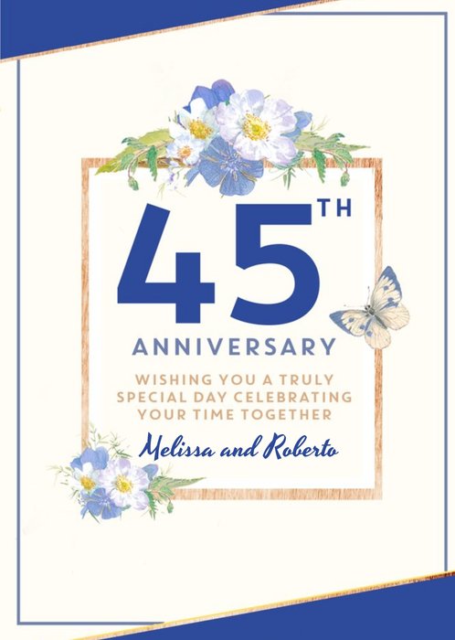 Traditional 45th Anniversary card, Wishing you a truly Special Day