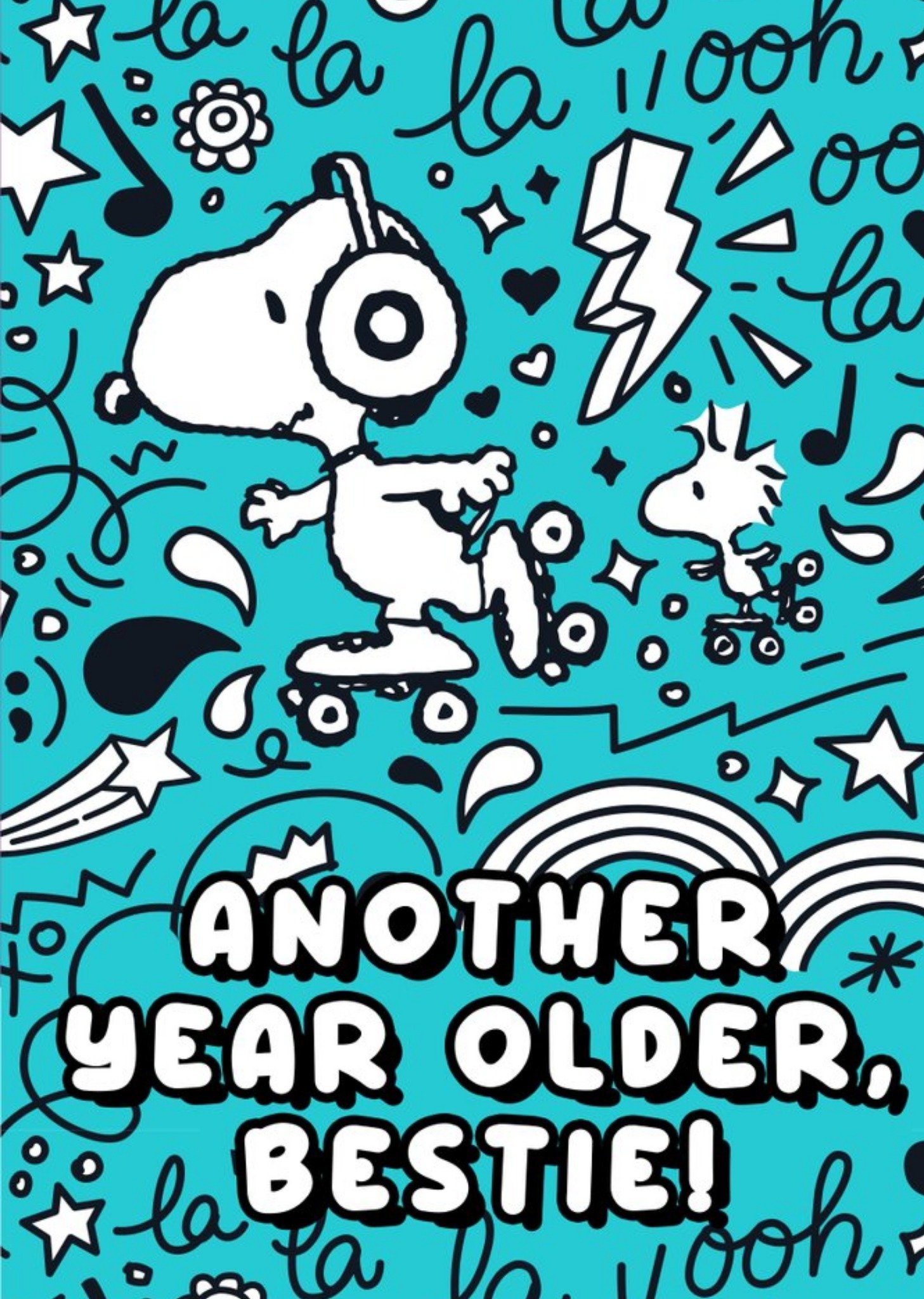Moonpig Cute Peanuts Snoopy Another Year Older Bestie Birthday Card Ecard