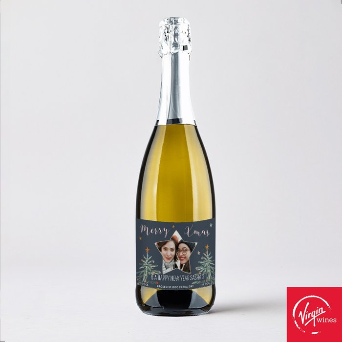Personalised Prosecco Merry Christmas With Photo Upload