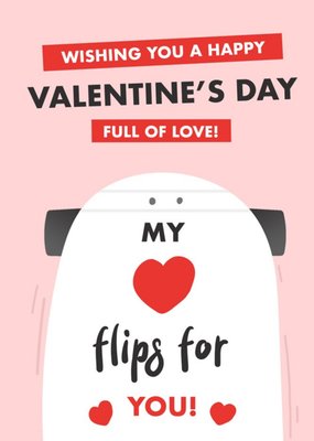 Cute Skateboard My Heart Flips For You Valentine's Day Card