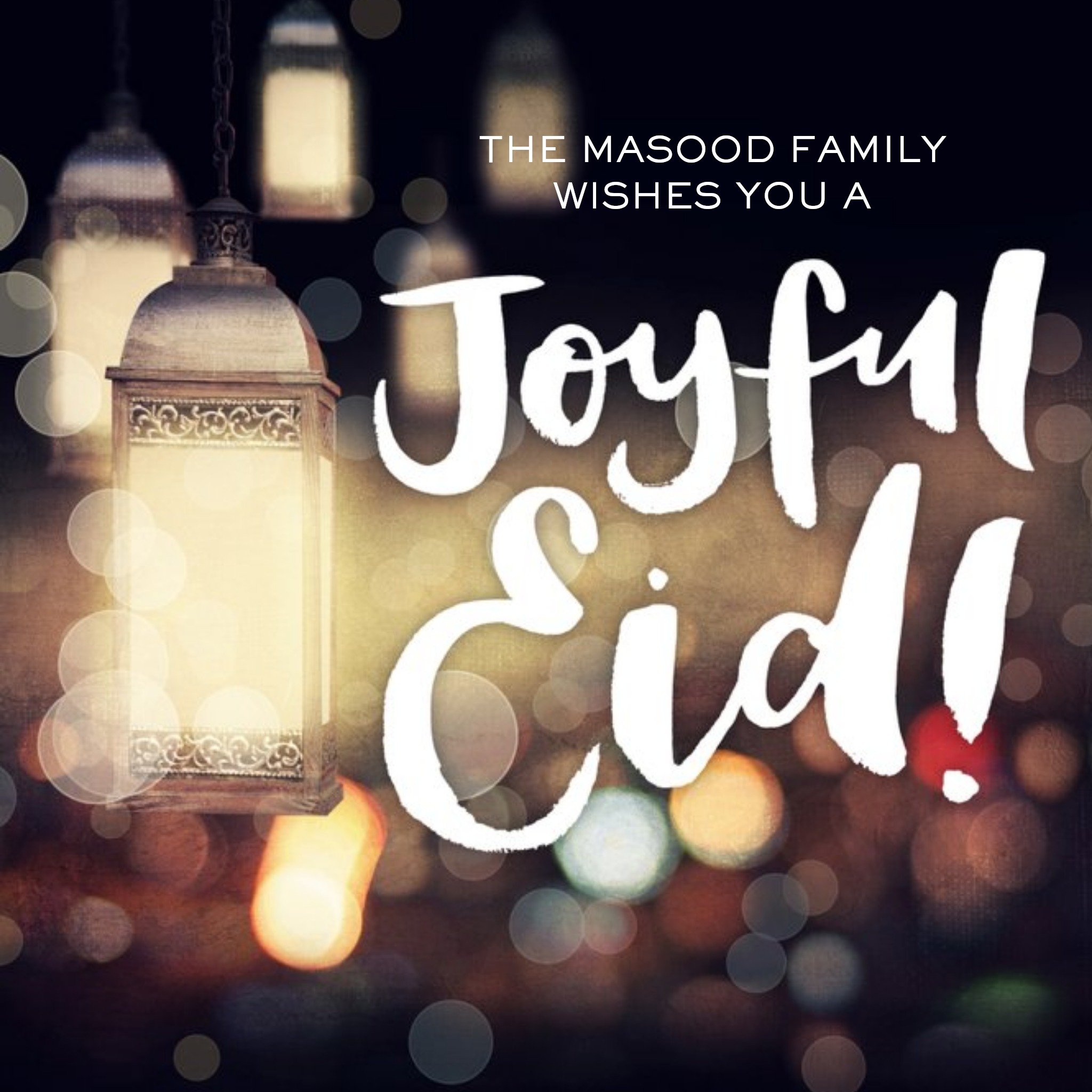 Personalised Wish You A Joyful Eid Card, Square