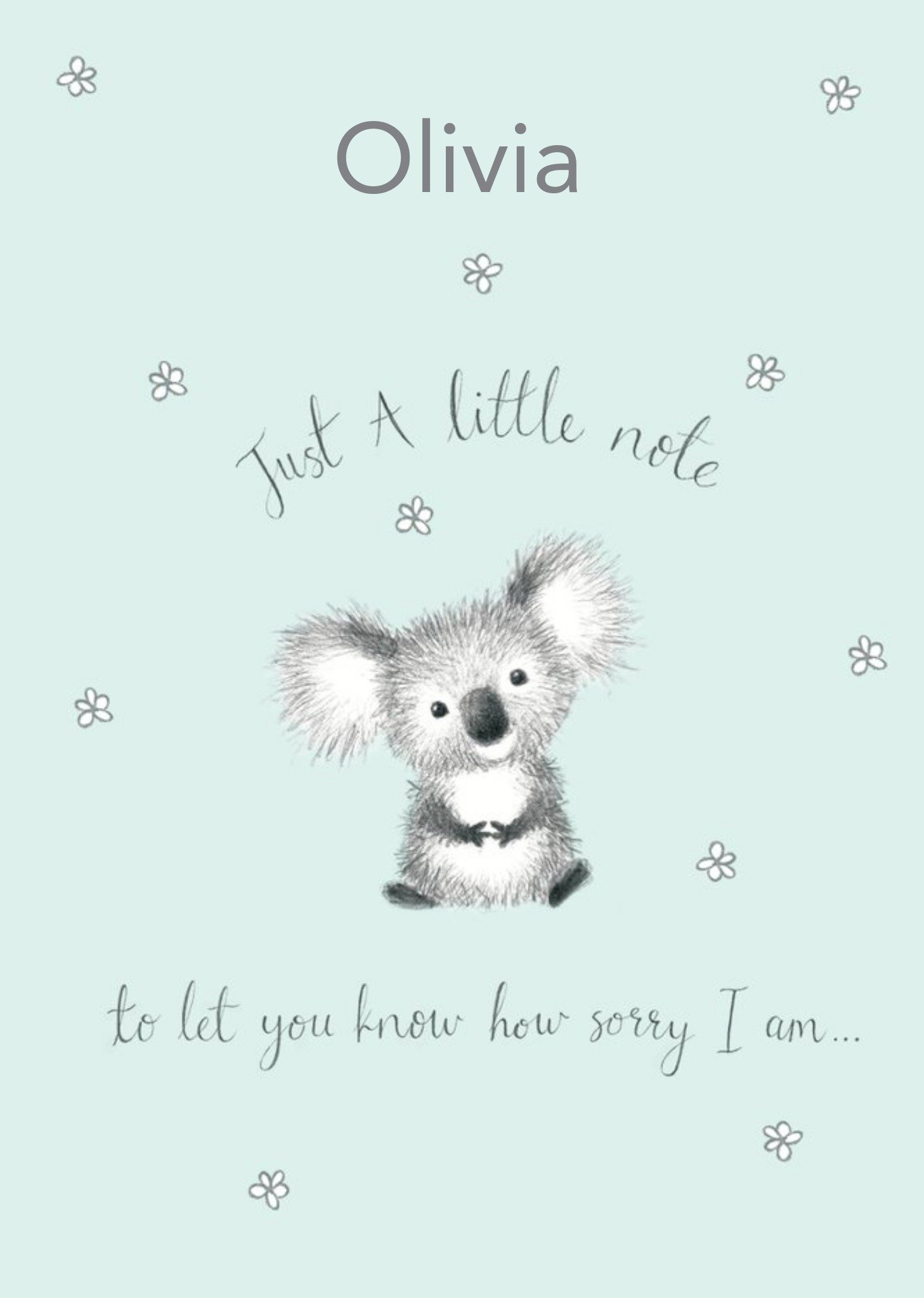 Clintons Koala Bear Floral Sorry Card Ecard