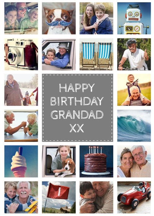 Multi Photo Upload Birthday Card For Grandad