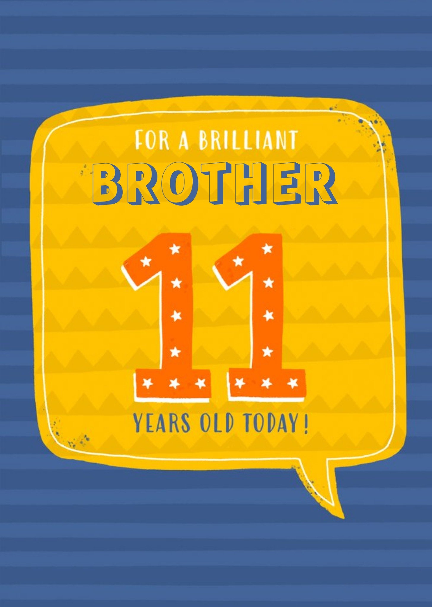 For A Brilliant Brother 11 Today Typographic Birthday Card Ecard