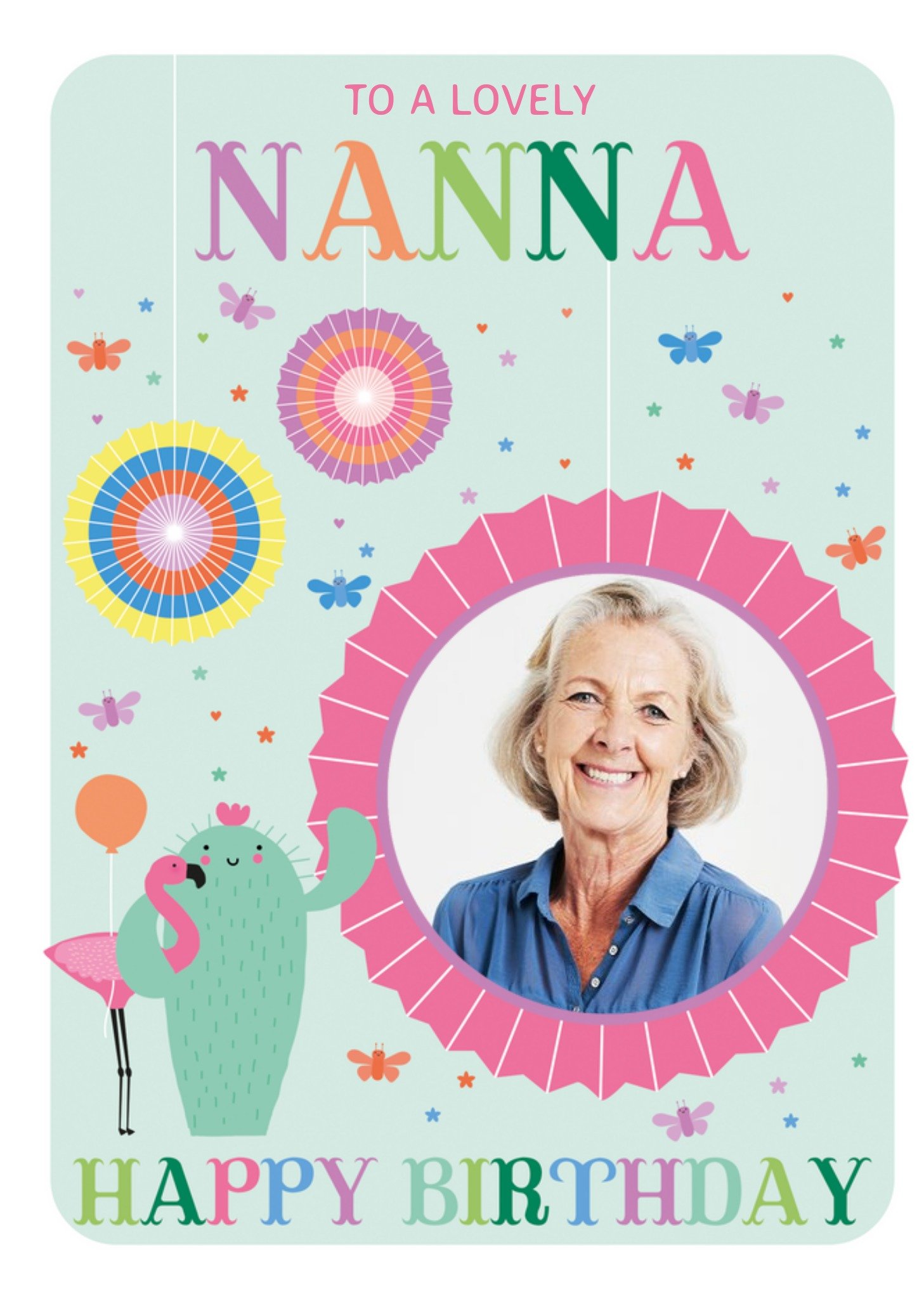Moonpig Hola Happy Illustrated To A Lovely Nanna Happy Birthday Card, Large
