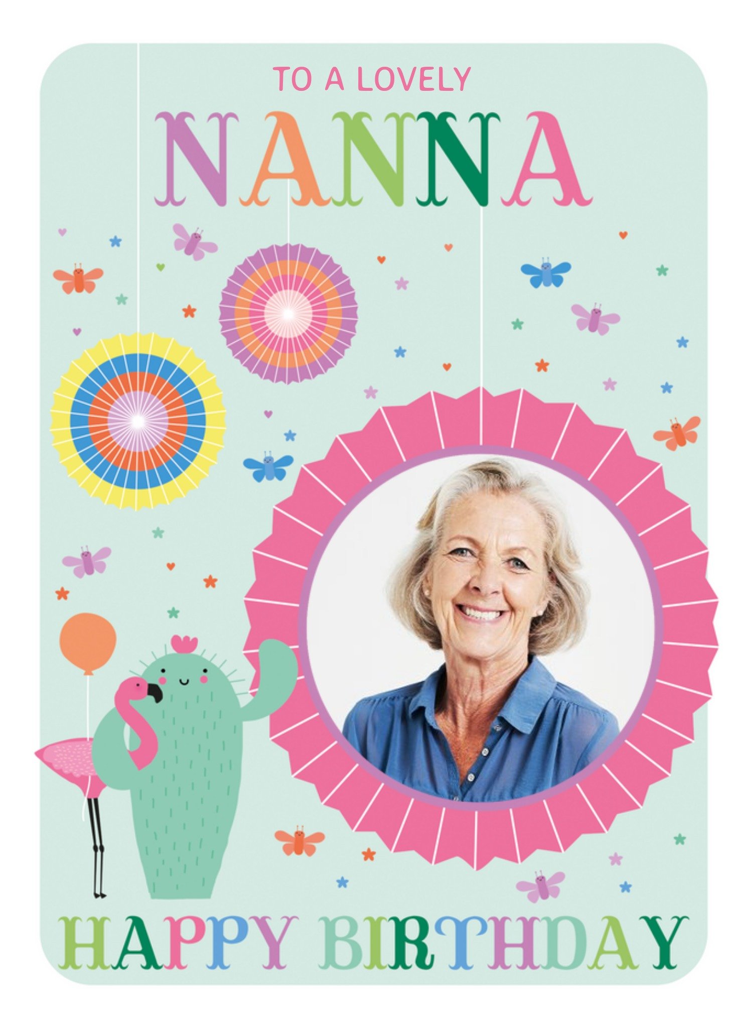 Hola Happy Illustrated To A Lovely Nanna Happy Birthday Card Ecard