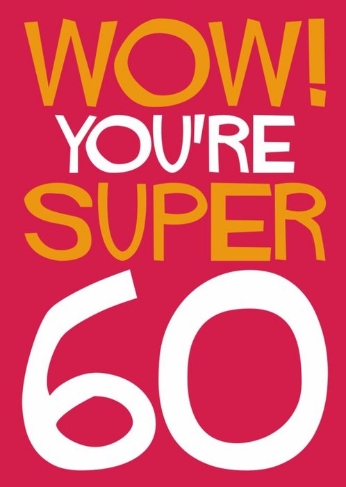 Super 60 Typographic Birthday Card