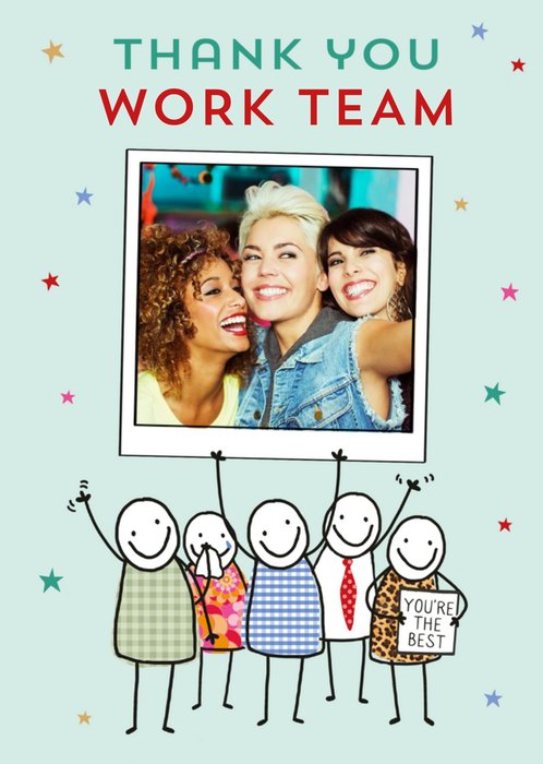 Paperlink Photo Upload Quirky Illustration Thank You Work Team Card