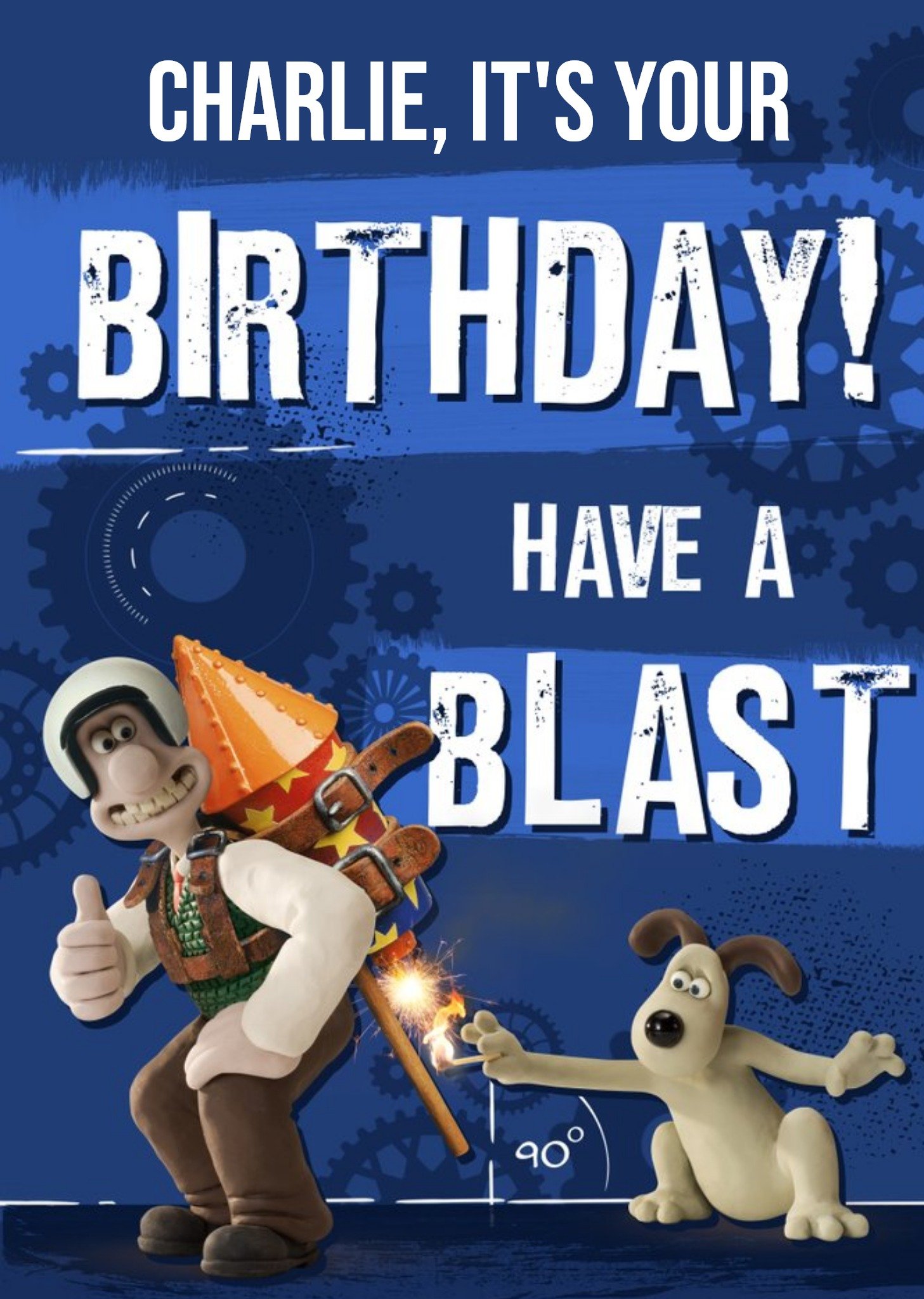 Wallace And Gromit Have A Blast Birthday Card, Large