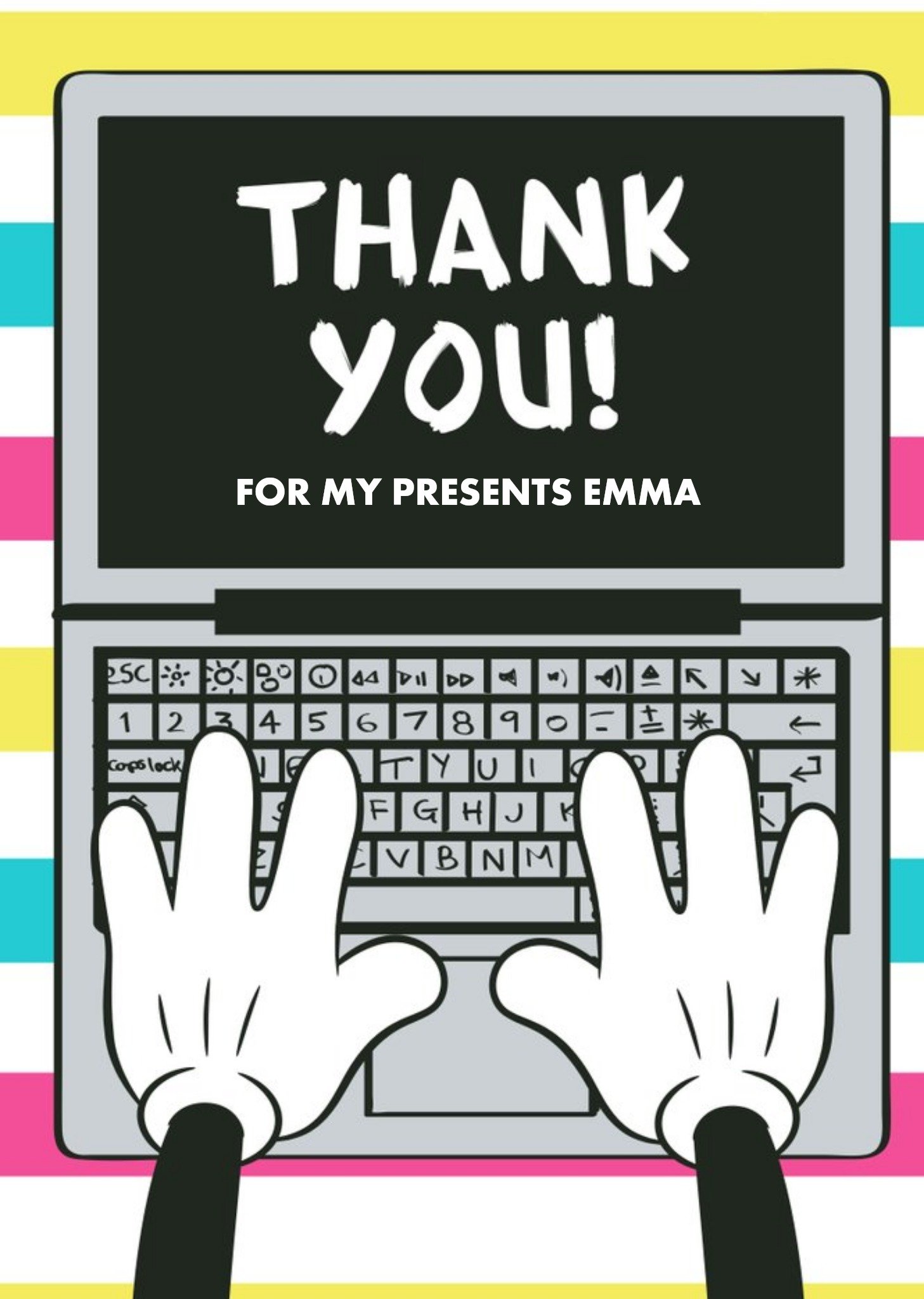 Mickey Mouse Personalised Thank You Card Ecard