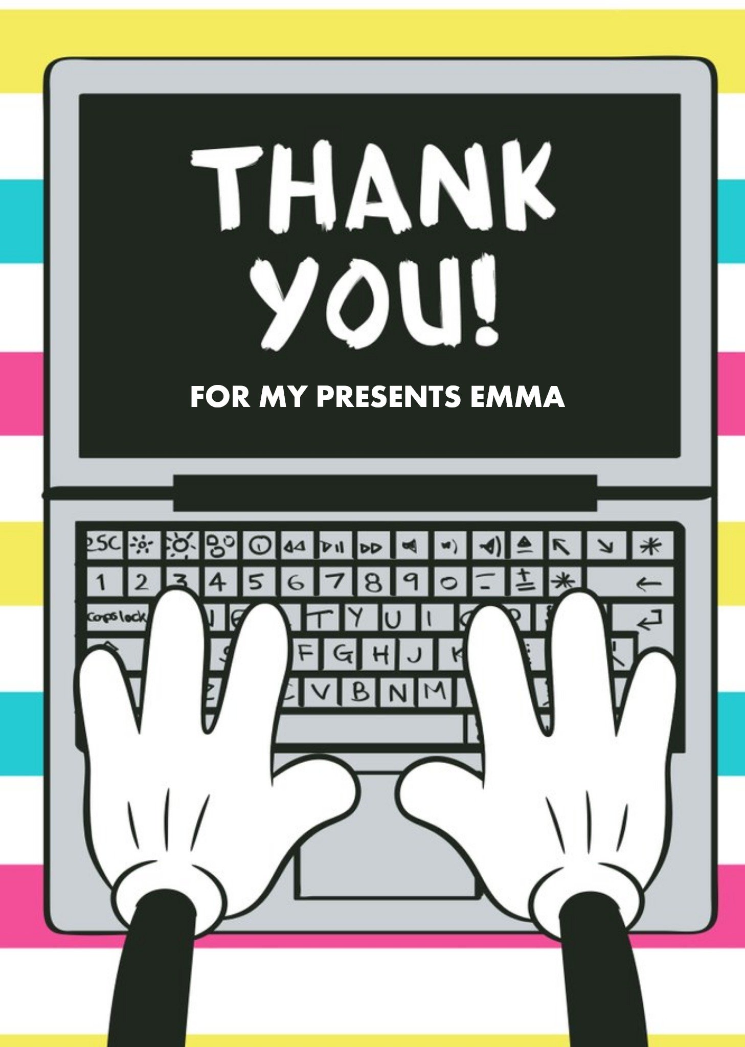 Disney Mickey Mouse Personalised Thank You Card Ecard