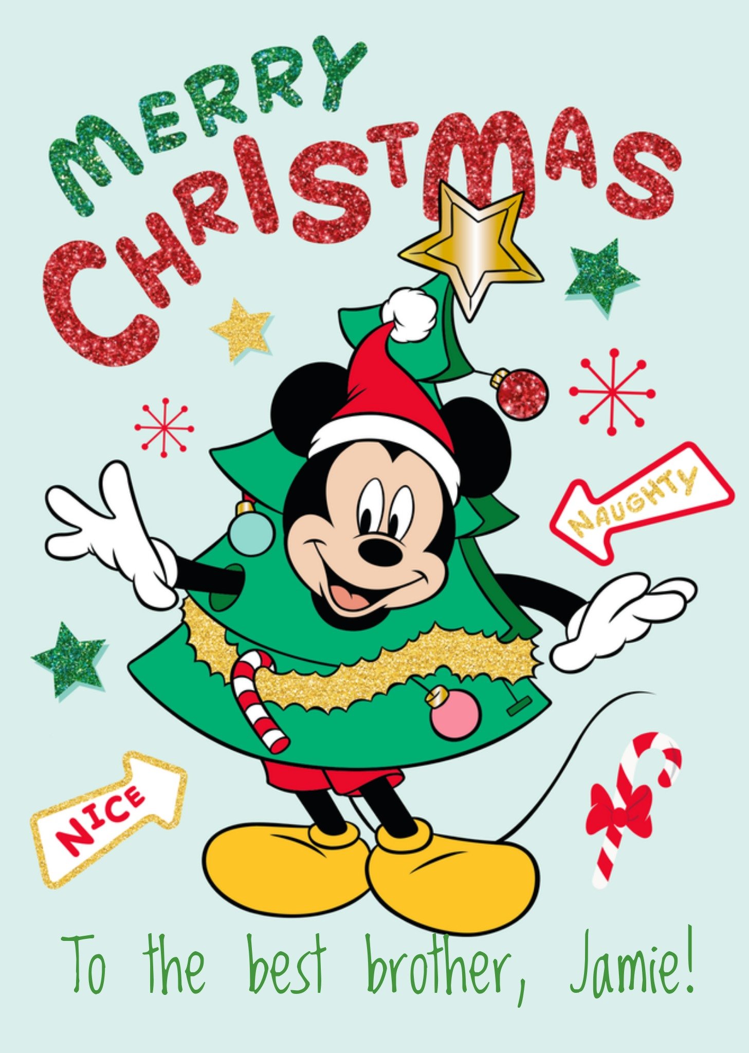 Disney Mickey Mouse Merry Christmas To The Best Brother Card Ecard