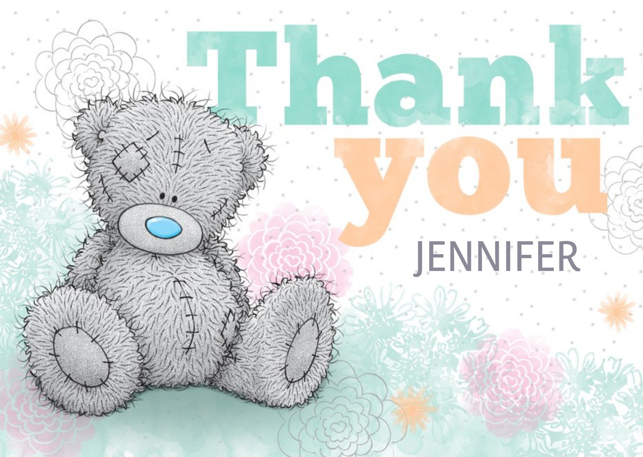 Me To You Tatty Teddy Pastel Letters Thank You Card Ecard