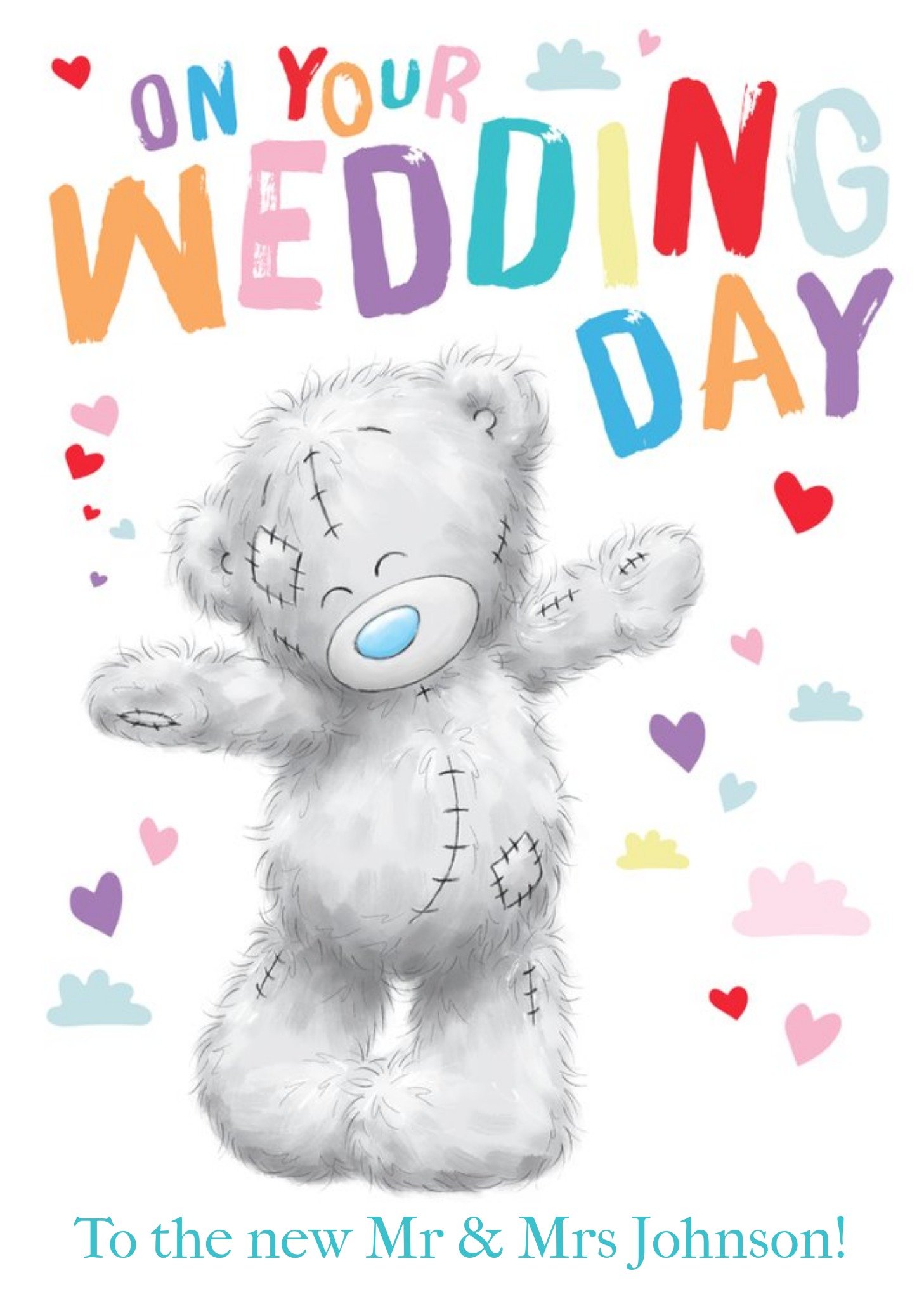 Me To You Tatty Teddy On Your Wedding Day Colourful Card Ecard