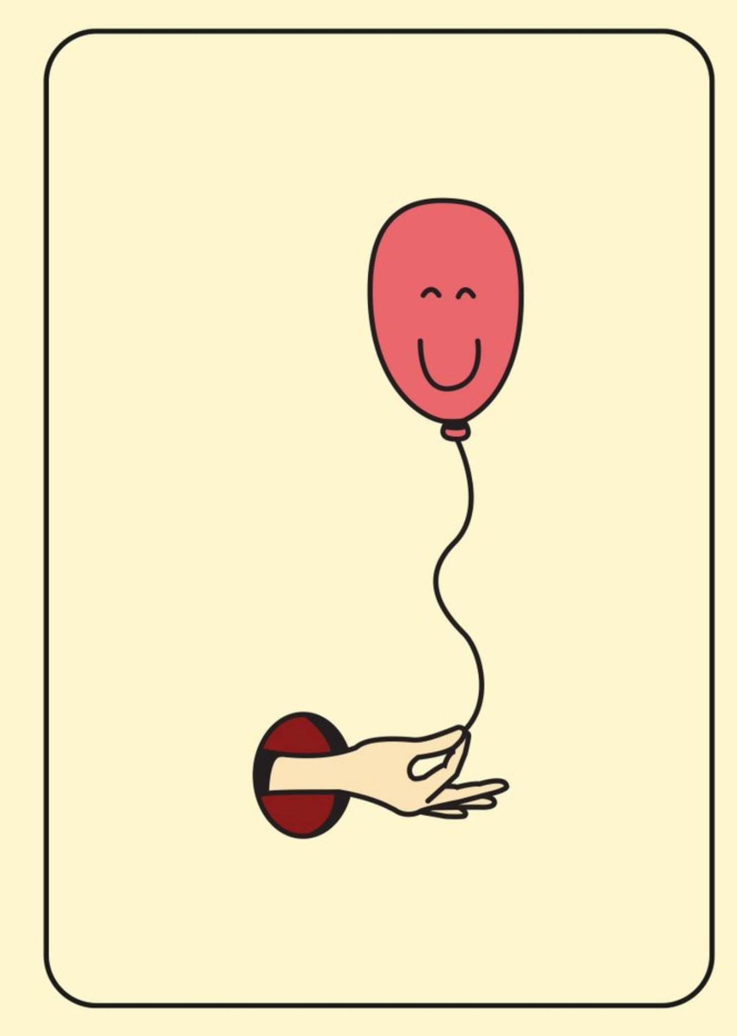 Moonpig Illustration Of A Hole With A Hand Passing Through Holding A Balloon Funny Balloon Birthday 