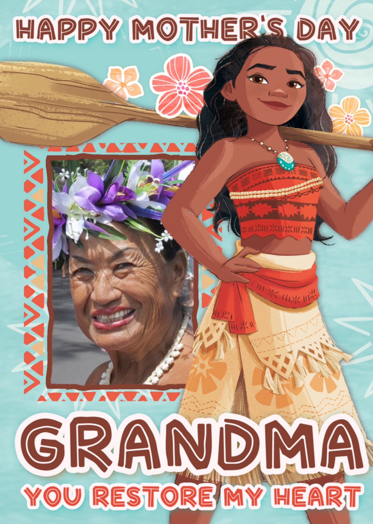 Moonpig Disney Princess Happy Mother's Day Grandma You Restore My Heart Photo Upload Card Ecard