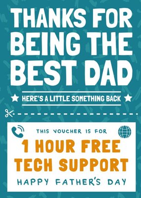 Free Tech Support Voucher Funny Father's Day Card
