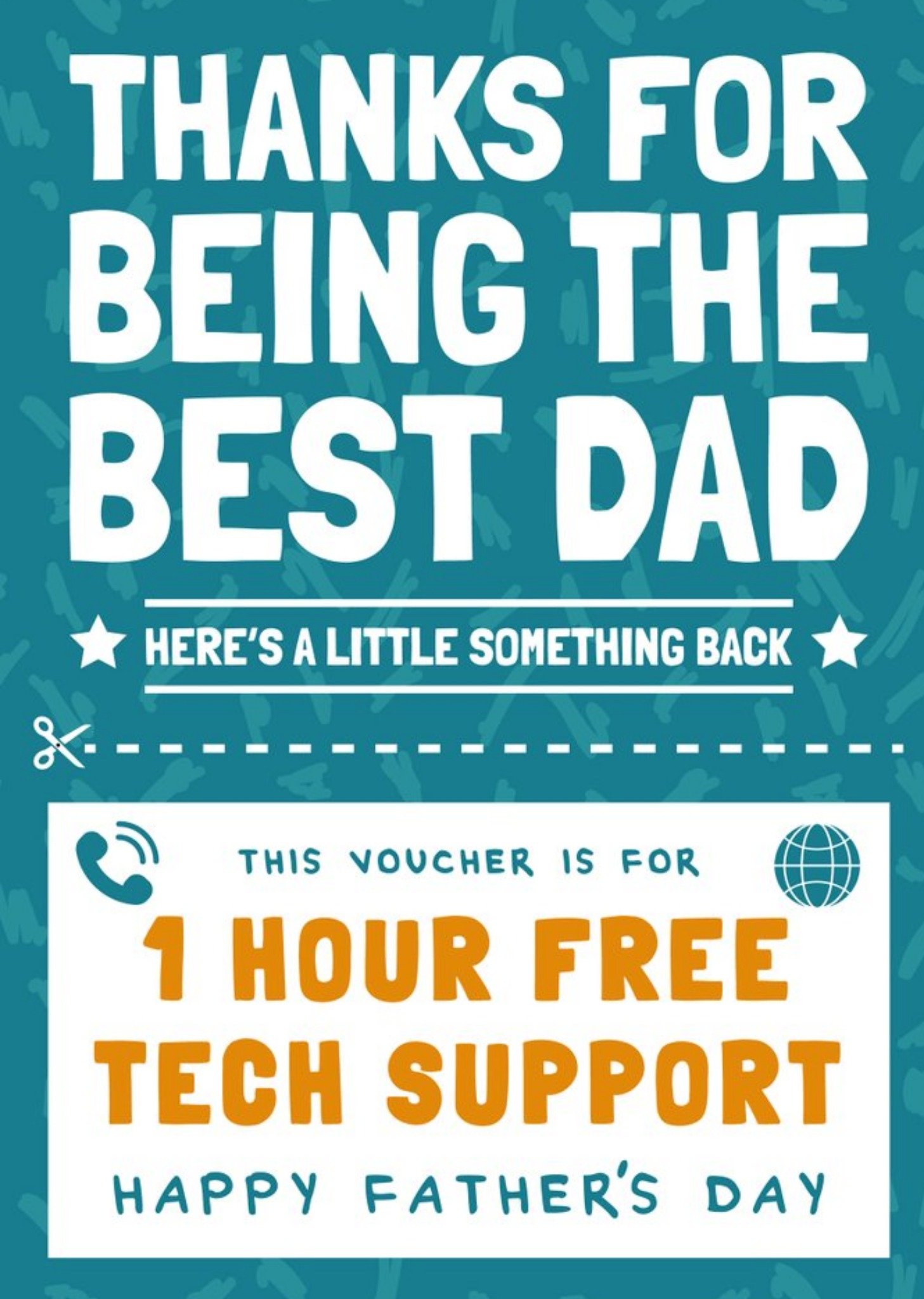 Moonpig Free Tech Support Voucher Funny Father's Day Card, Large