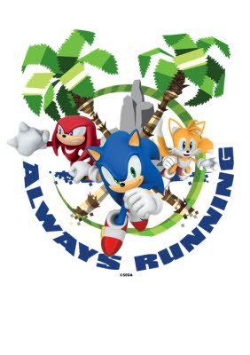 Sega Sonic Tails and Knuckles Always Running Tshirt