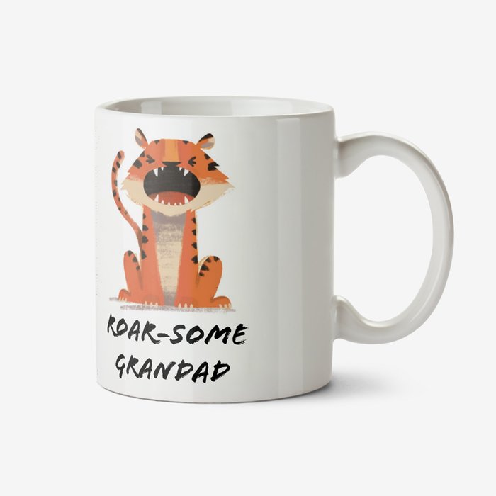Cute Tiger Illustration Roar-Some Grandad Photo Upload Mug