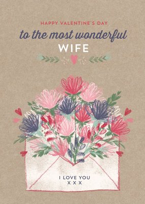 Bursting With Flowers To My Wonderful Wife Valentine's Day Card